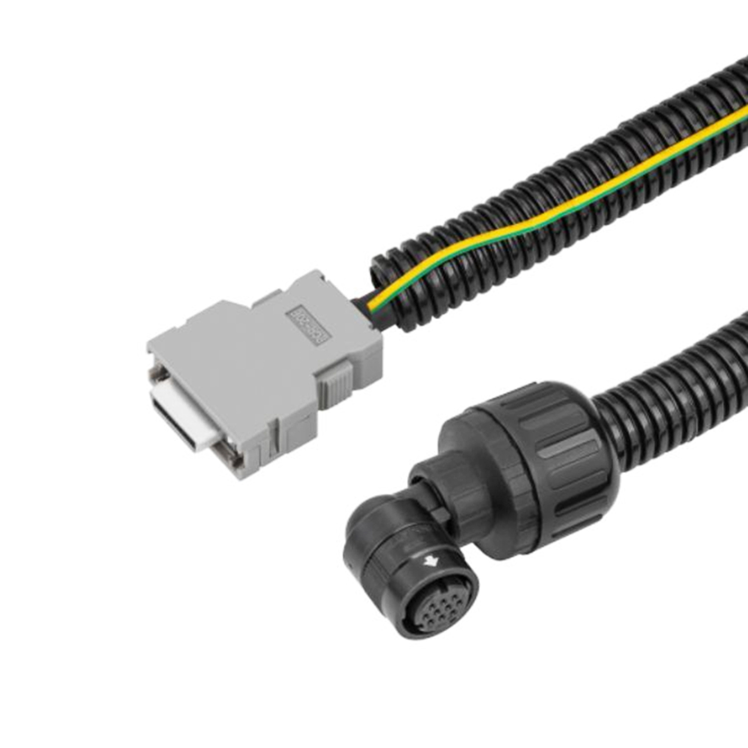 SCSI 14P Male to 90° M16 Female Cable