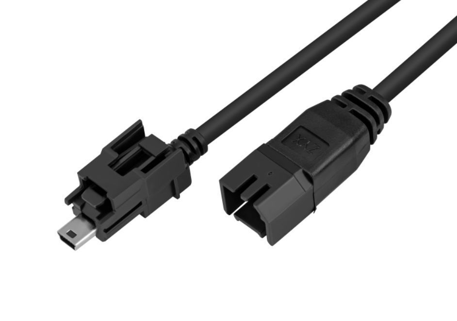 USB Mini-B Plug to Receptacle Assembly