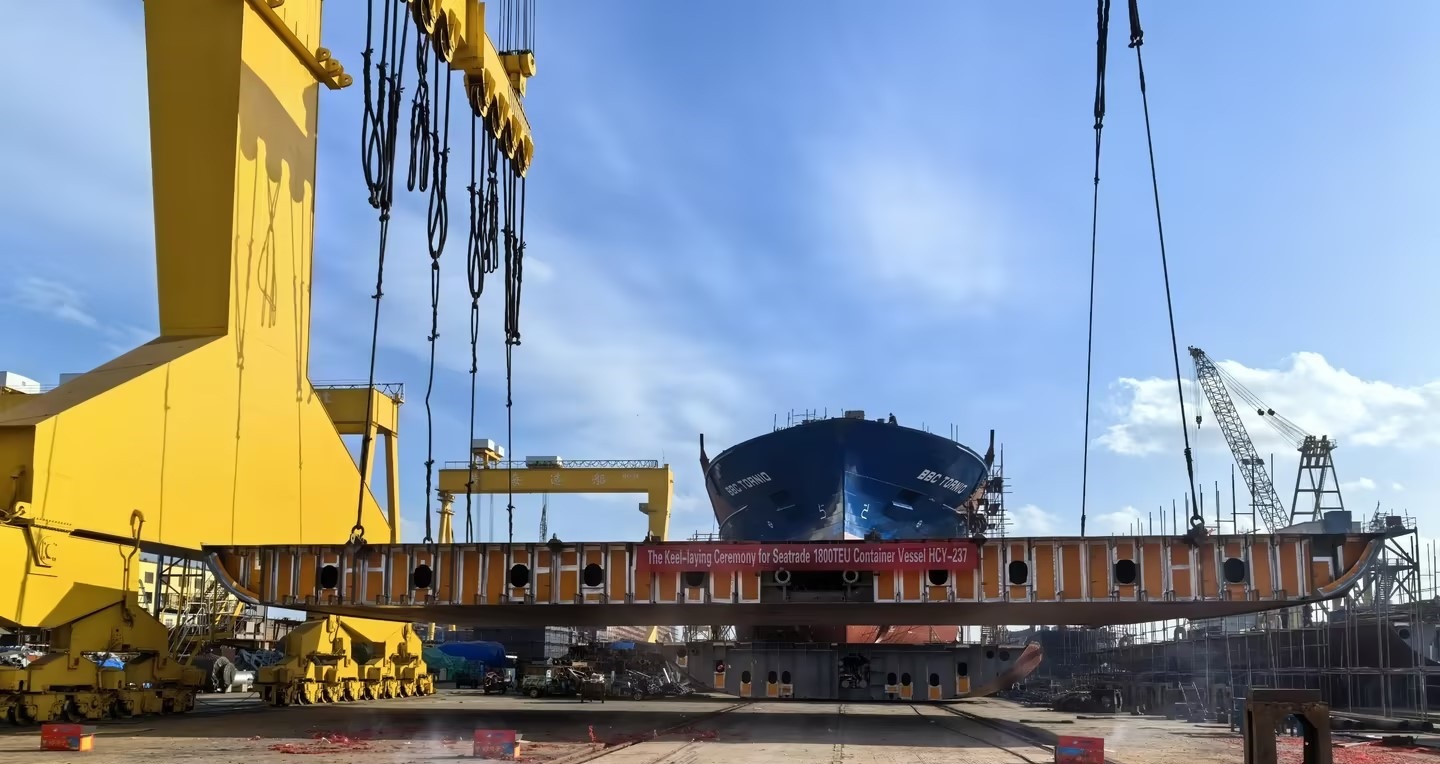 Keel Laying of the 5th 1,800TEU container vessel