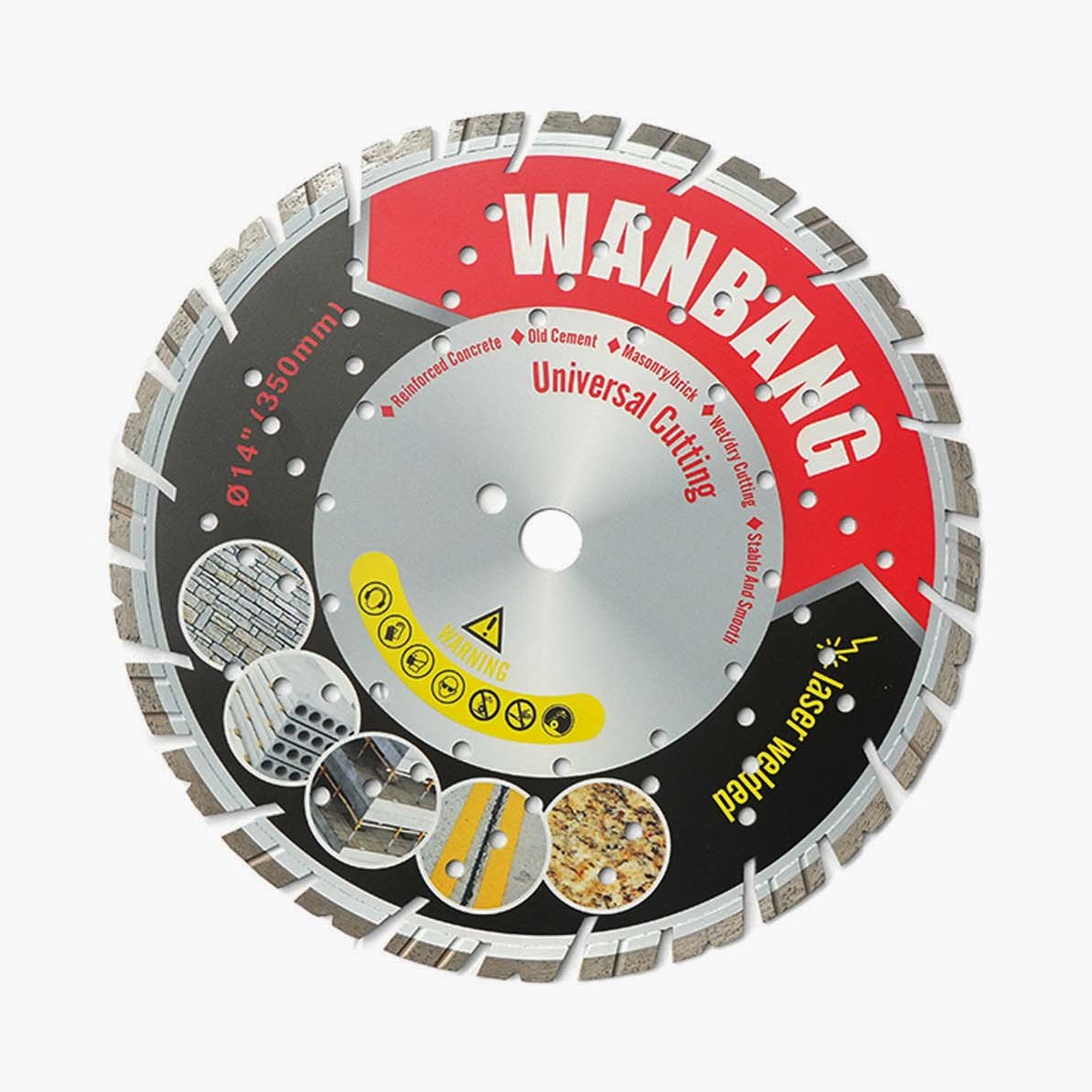 Laser welded diamond saw blade for concrete and granite fast cutting