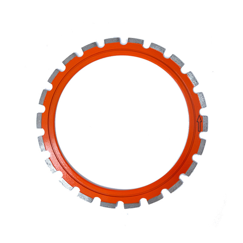 Laser welded diamond ring saw blade for reinforced concrete flat segments