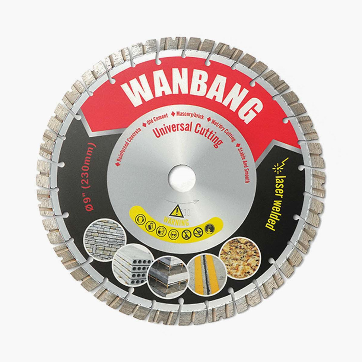 Laser welded diamond saw blade for concrete and granite fast cutting
