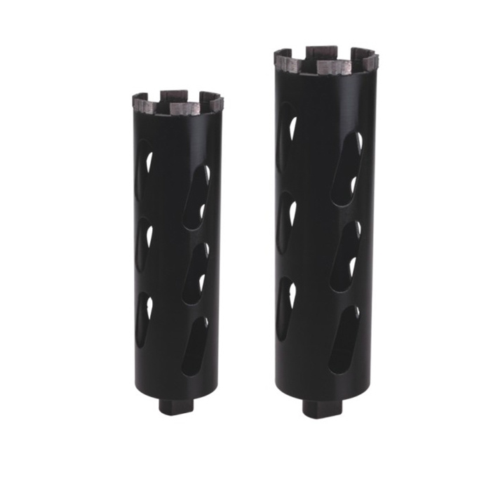 Laser welded diamond core drills for dry use