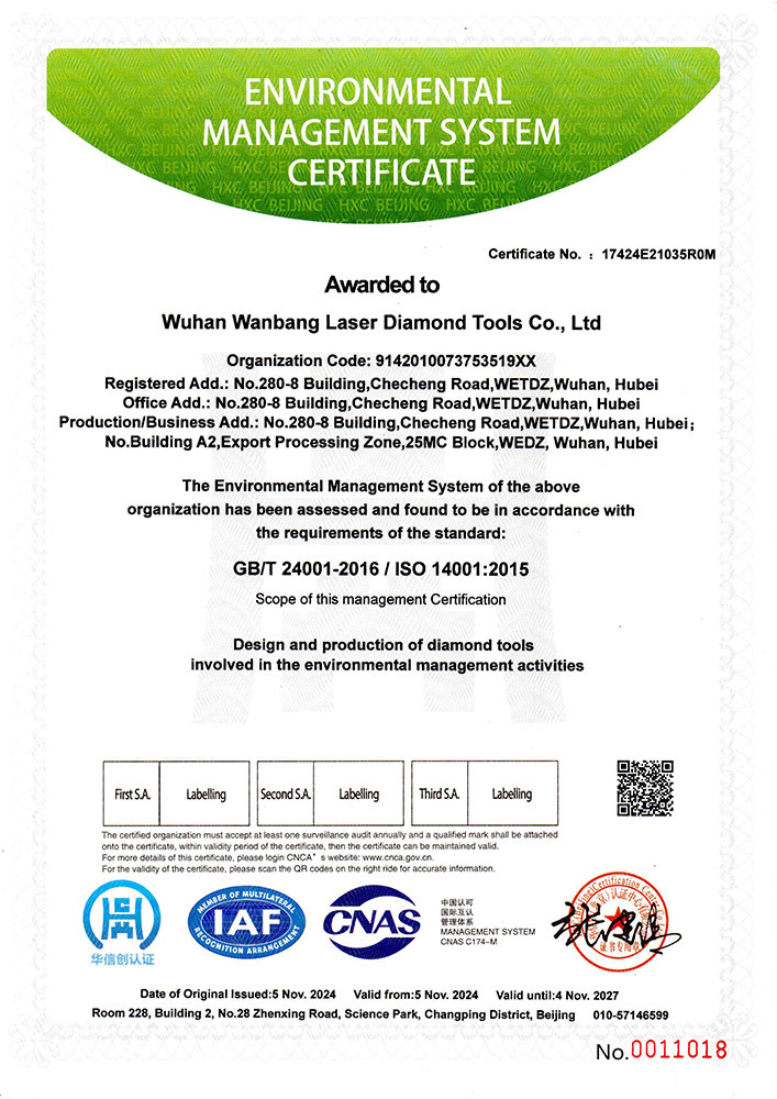 Environmental Management System Certification Certificate