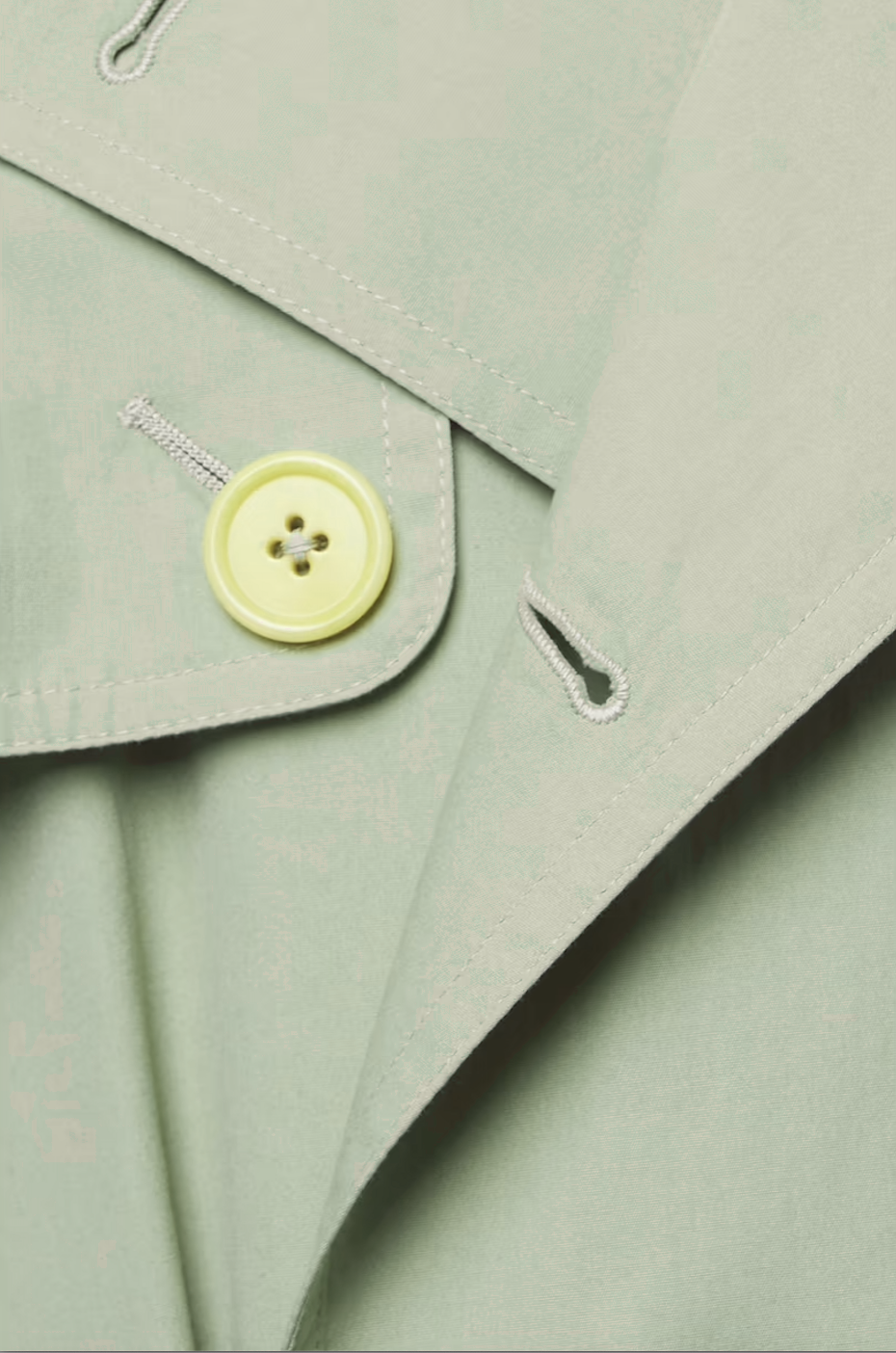 Cotton Trench Coat with Shoulder Patch