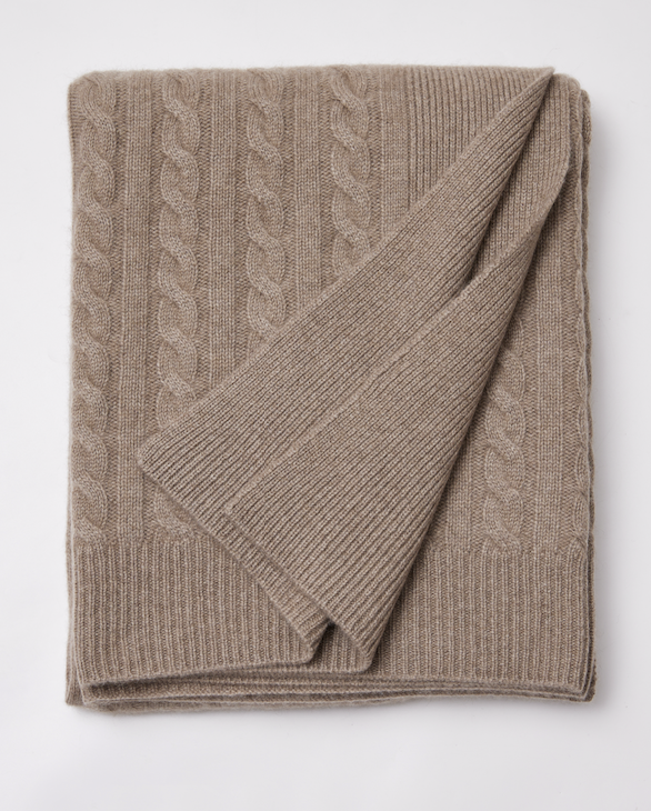 Cashmere Warm Soft Cable Blanket