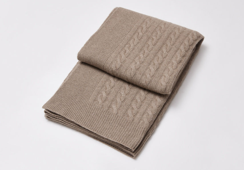 Cashmere Warm Soft Cable Blanket