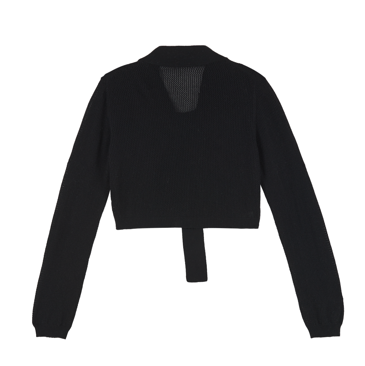 Ladies Tie Front Pointelle Shrug