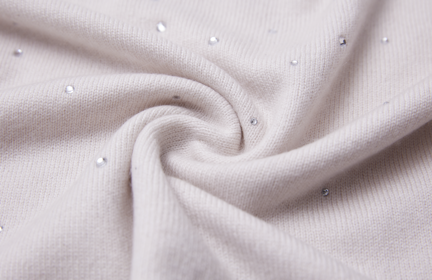 Ladies Hot-Fix Crystals Cashmere Sweater