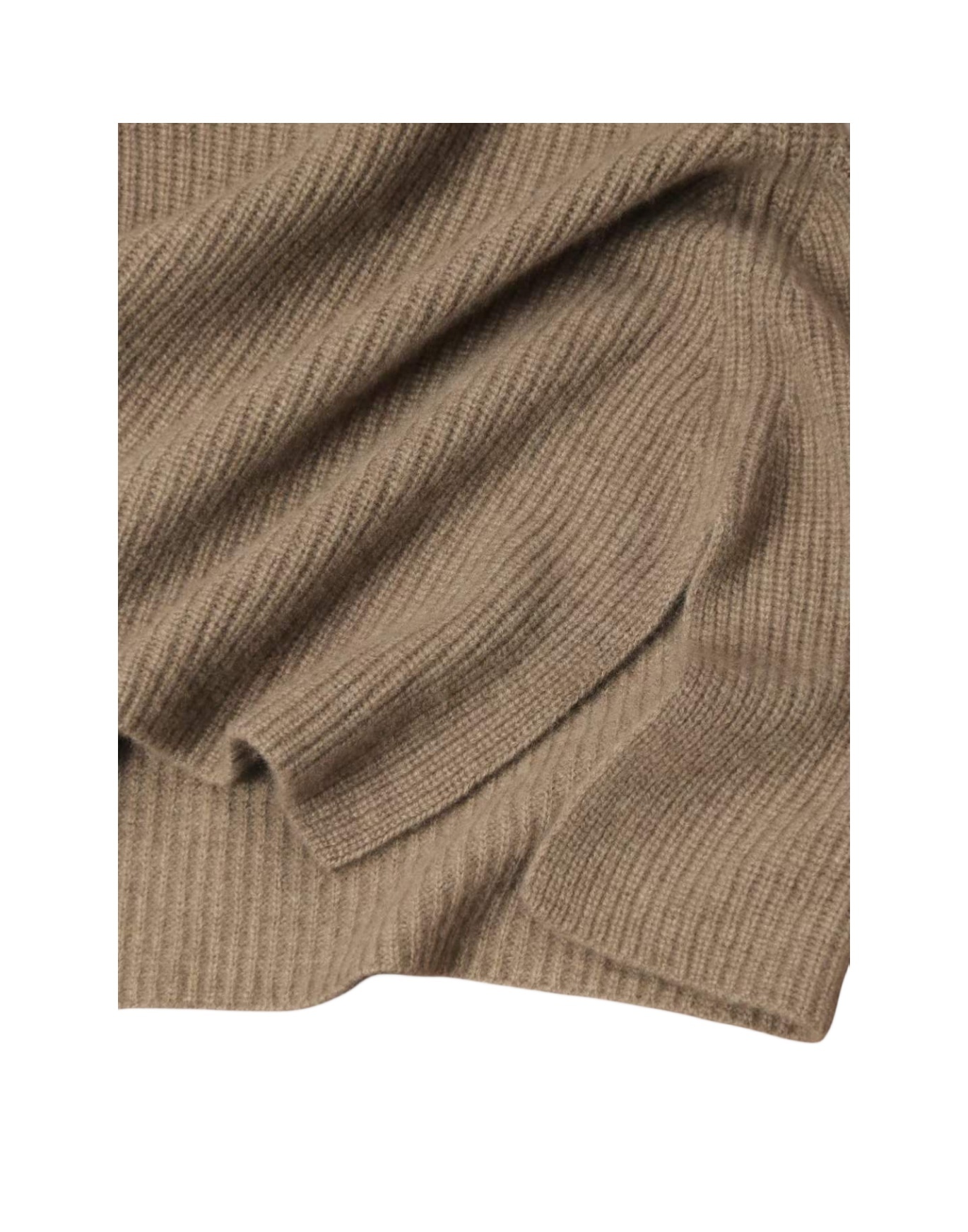 Rib Knit Cashmere Mini Poncho