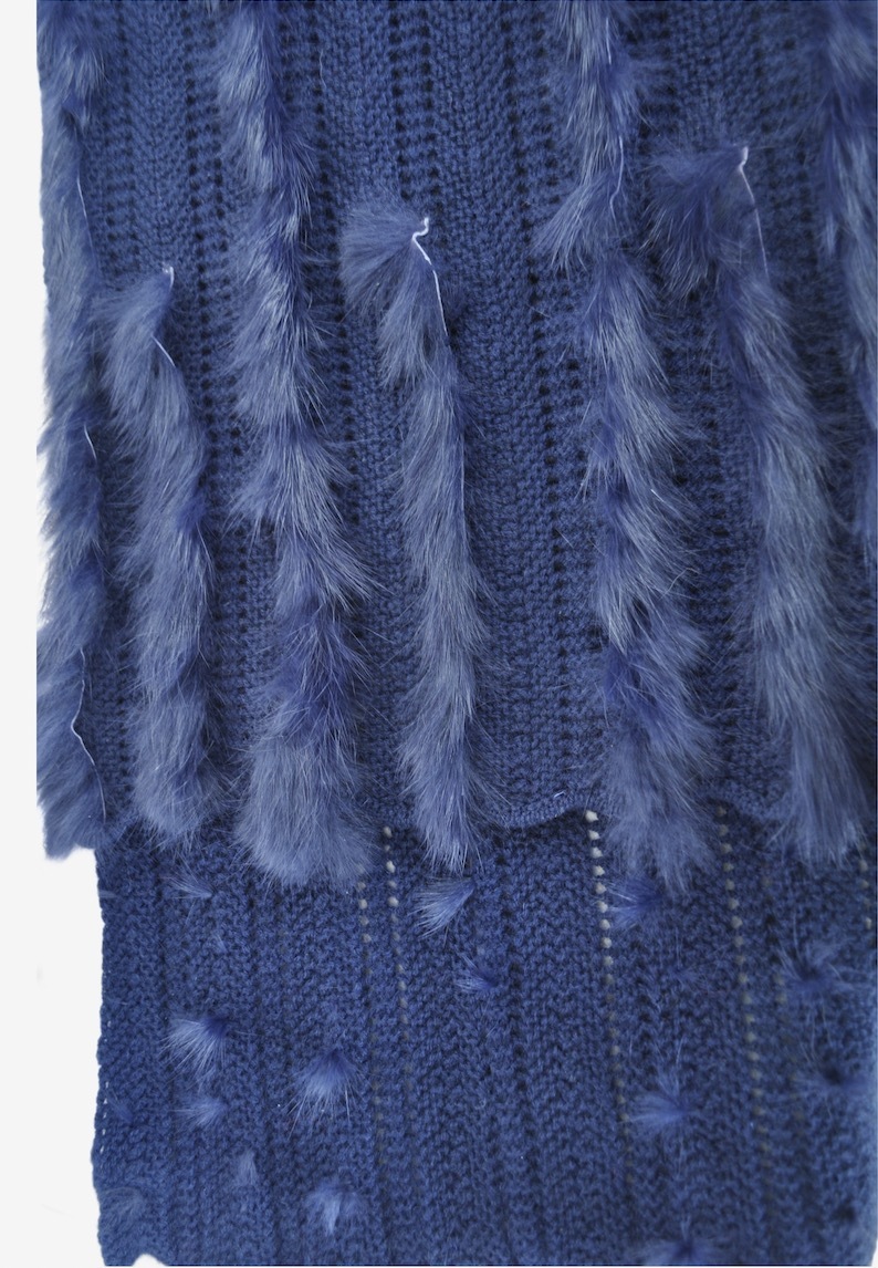 Cashmere Scarf with Fur Trim