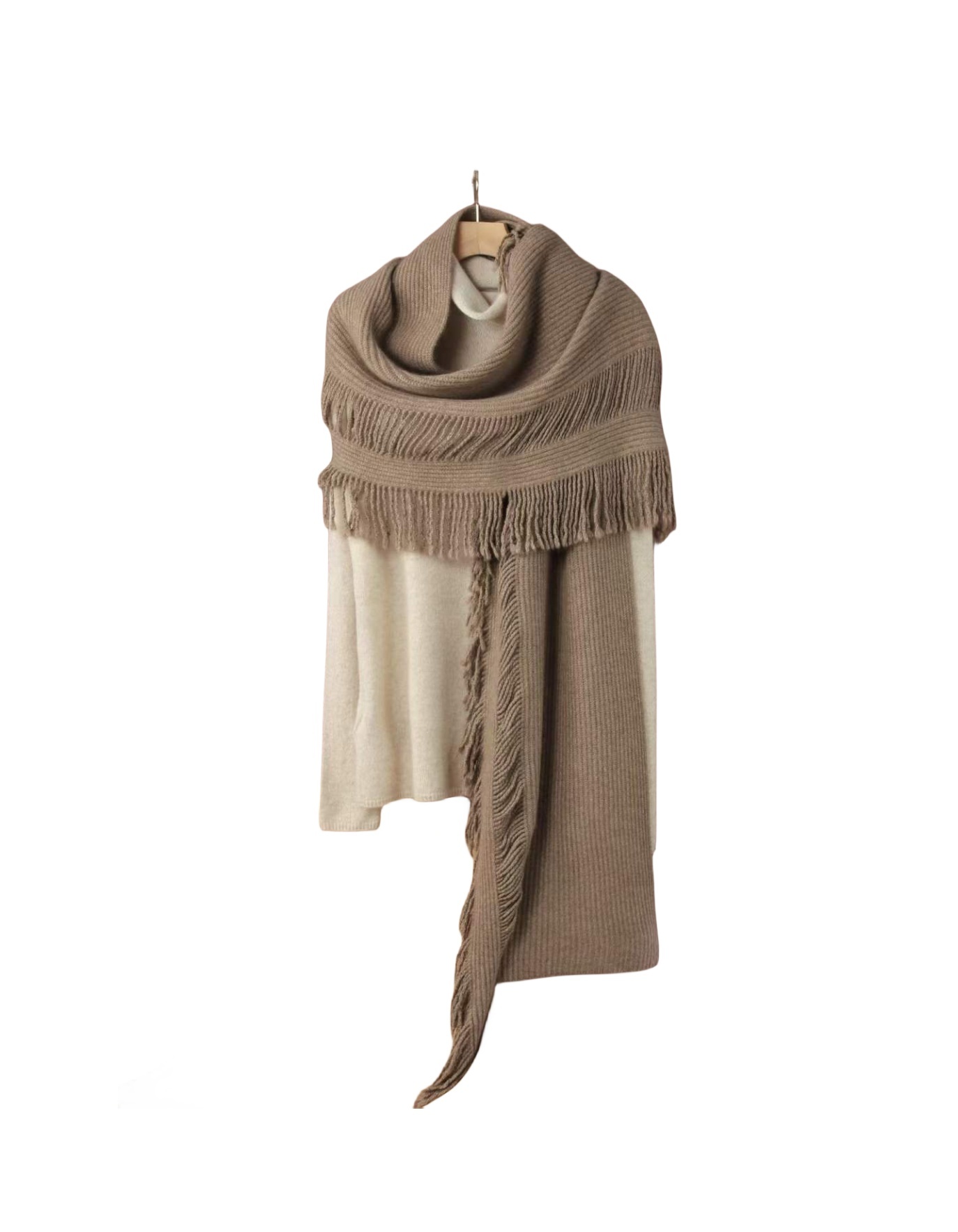 Wool Cashmere Fringe Scarves