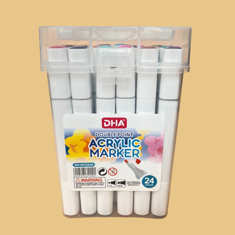 Dual-tip propylene marker, 24 colors