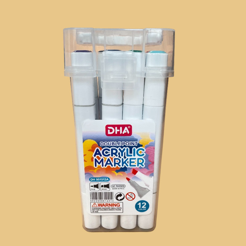 Dual-tip propylene marker, 12 colors