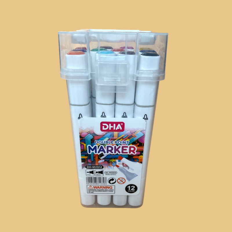Double-headed oily marker 12 colors