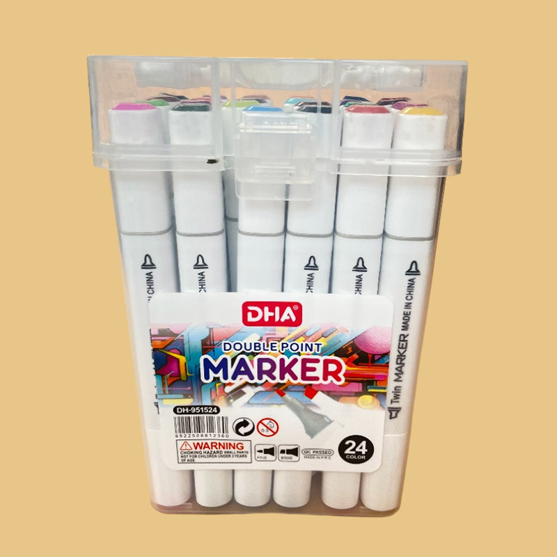 24 Colors Double Head Oily Marker