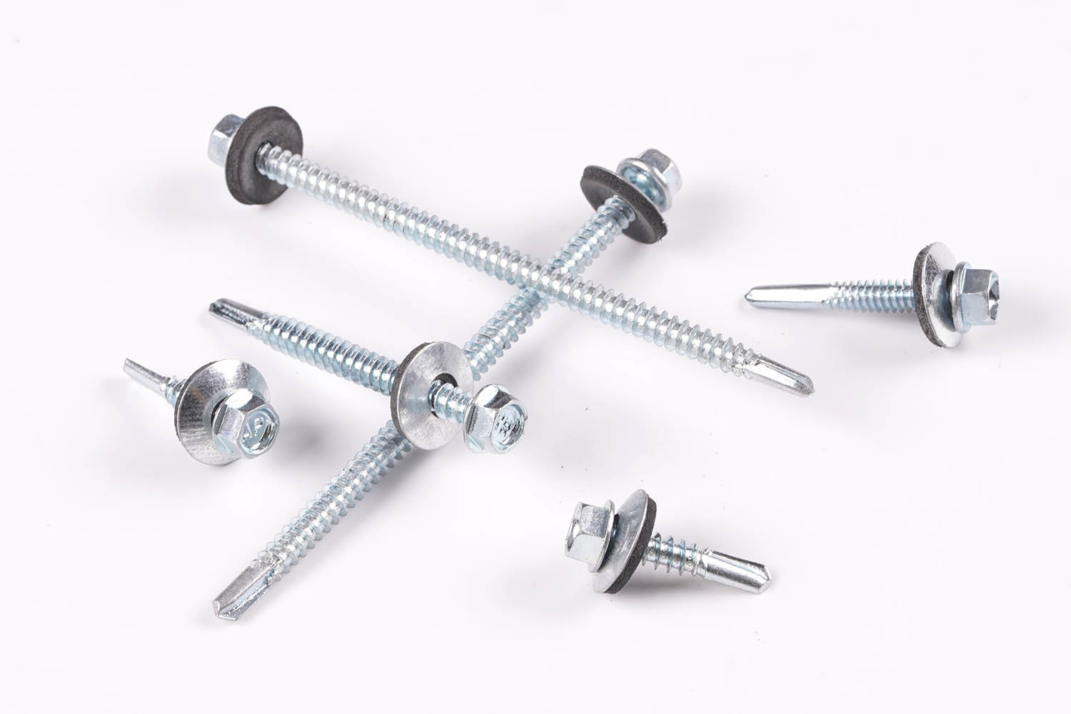 Hex self drilling screw with washer