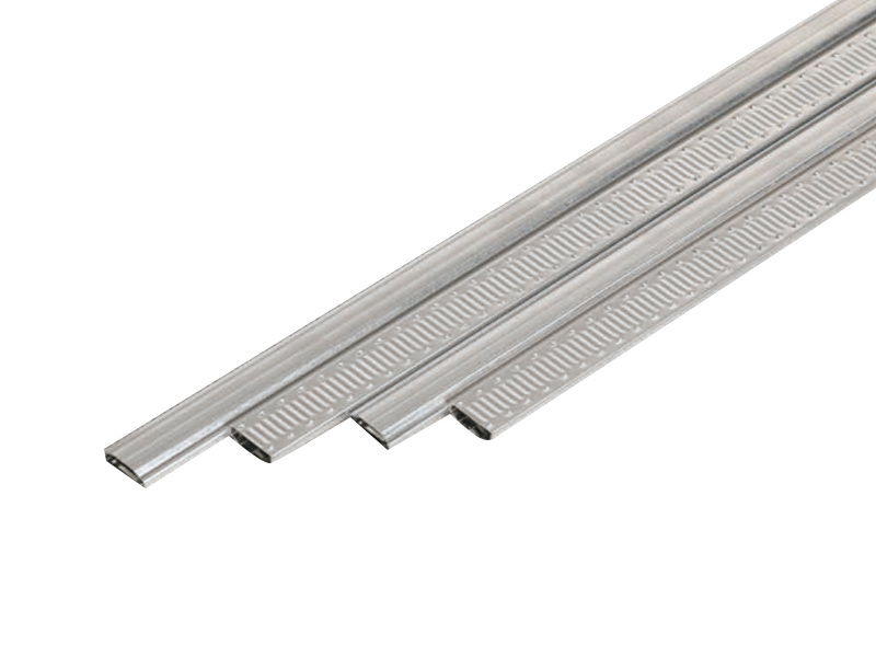 Embossed aluminum partition strip