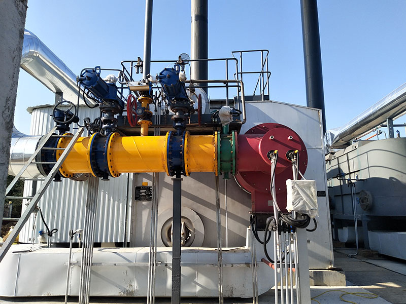 Jinyimeng exhaust gas burner application site in Linshu County, Huayuan, Shandong Province, equipped with an 8-ton steam boiler