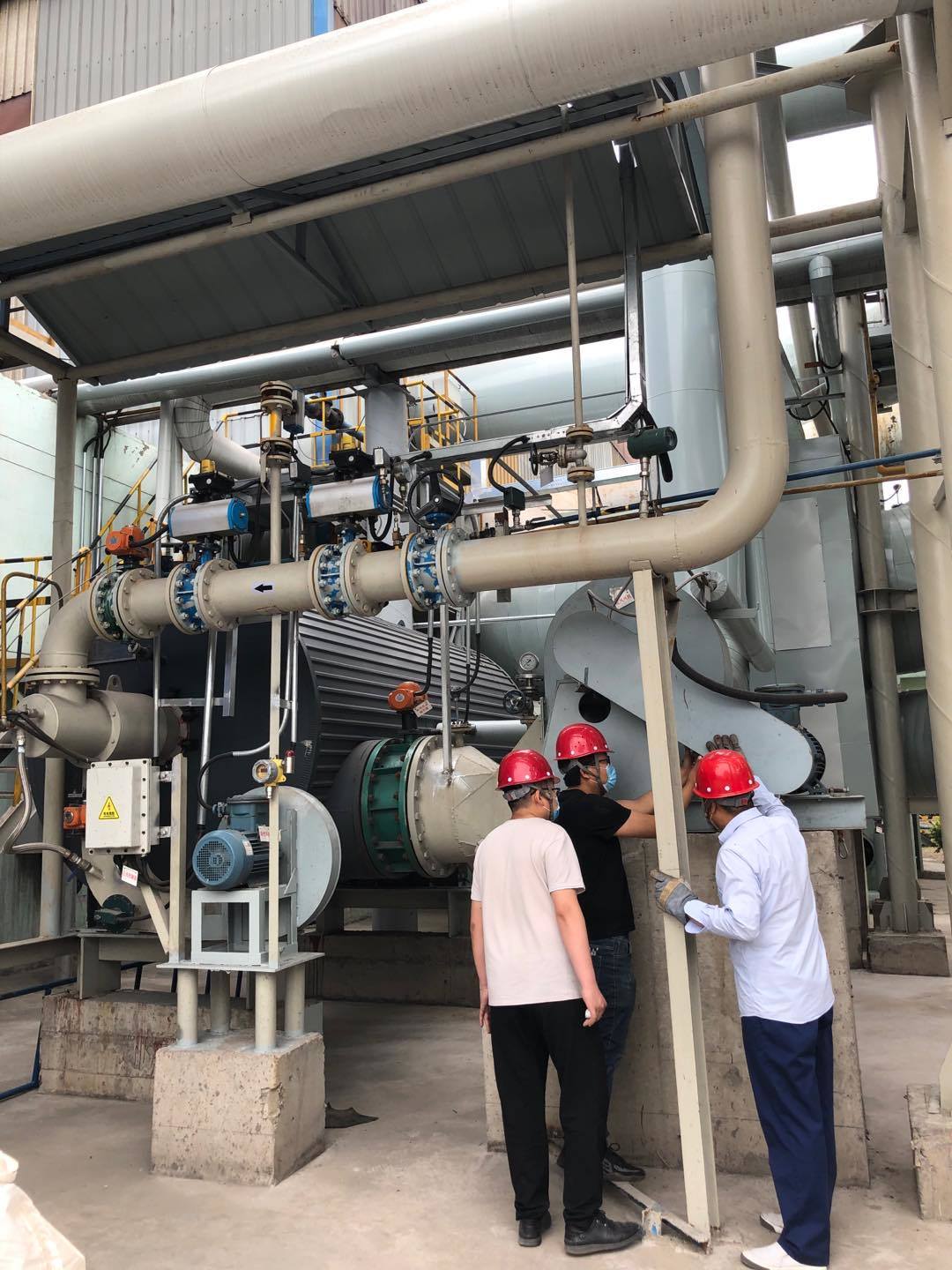 Blast furnace gas and flue gas heating hot blast furnace application site in Tianjin