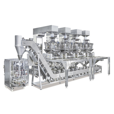 Bowl Conveyor With Packing Machine On Mixture Breakfast