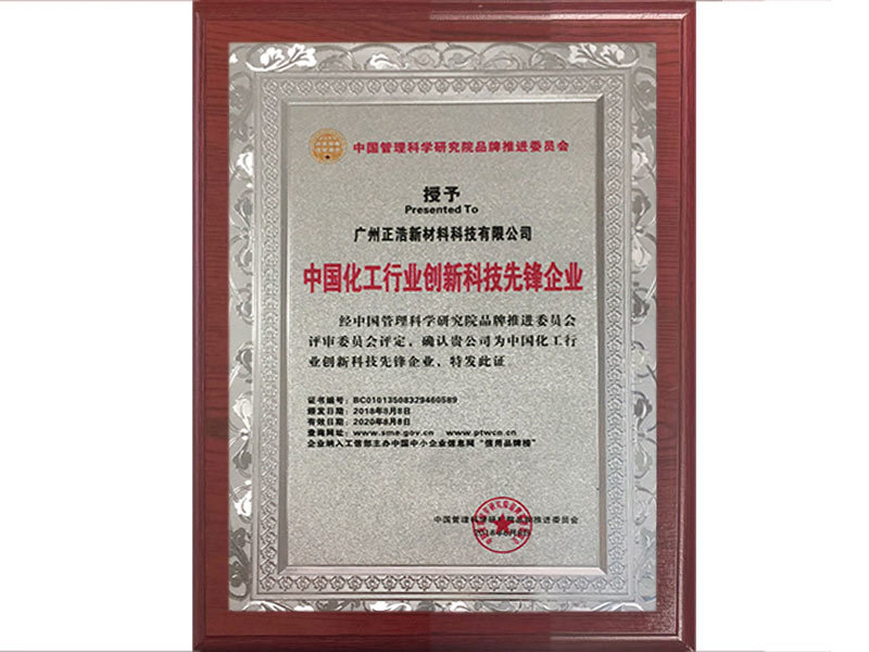 Pioneer enterprise in innovative technology in China's chemical industry