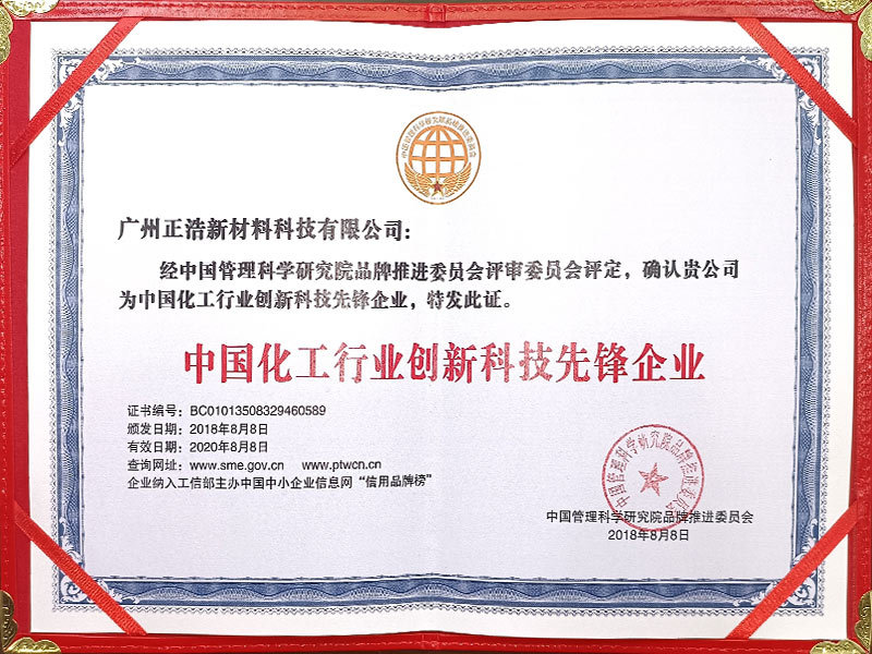 Pioneer enterprise in innovative technology in China's chemical industry