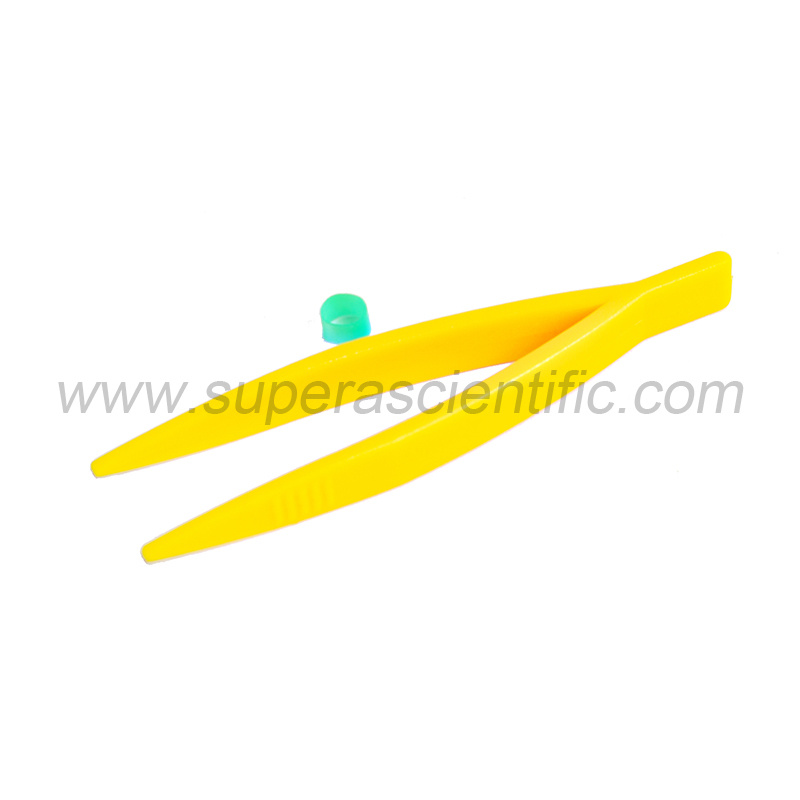 402 Plastic Forceps - Pointed 4” Yellow