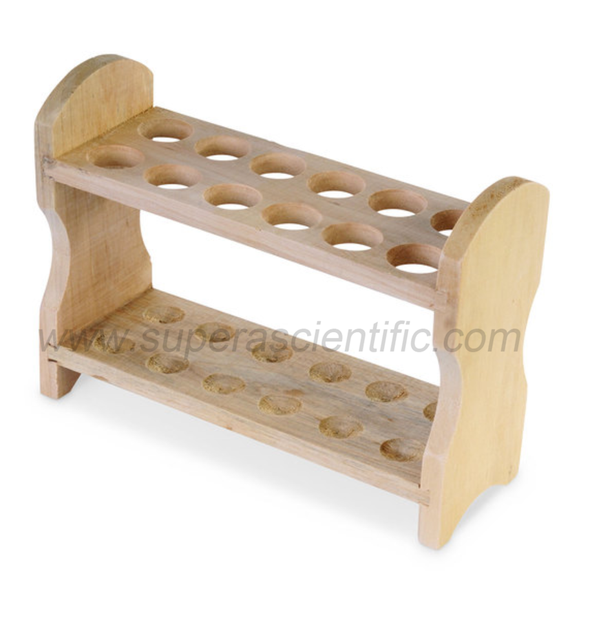 1409 Wooden Test Tube Rack, 12 tubes, 2 rows, 24mmD