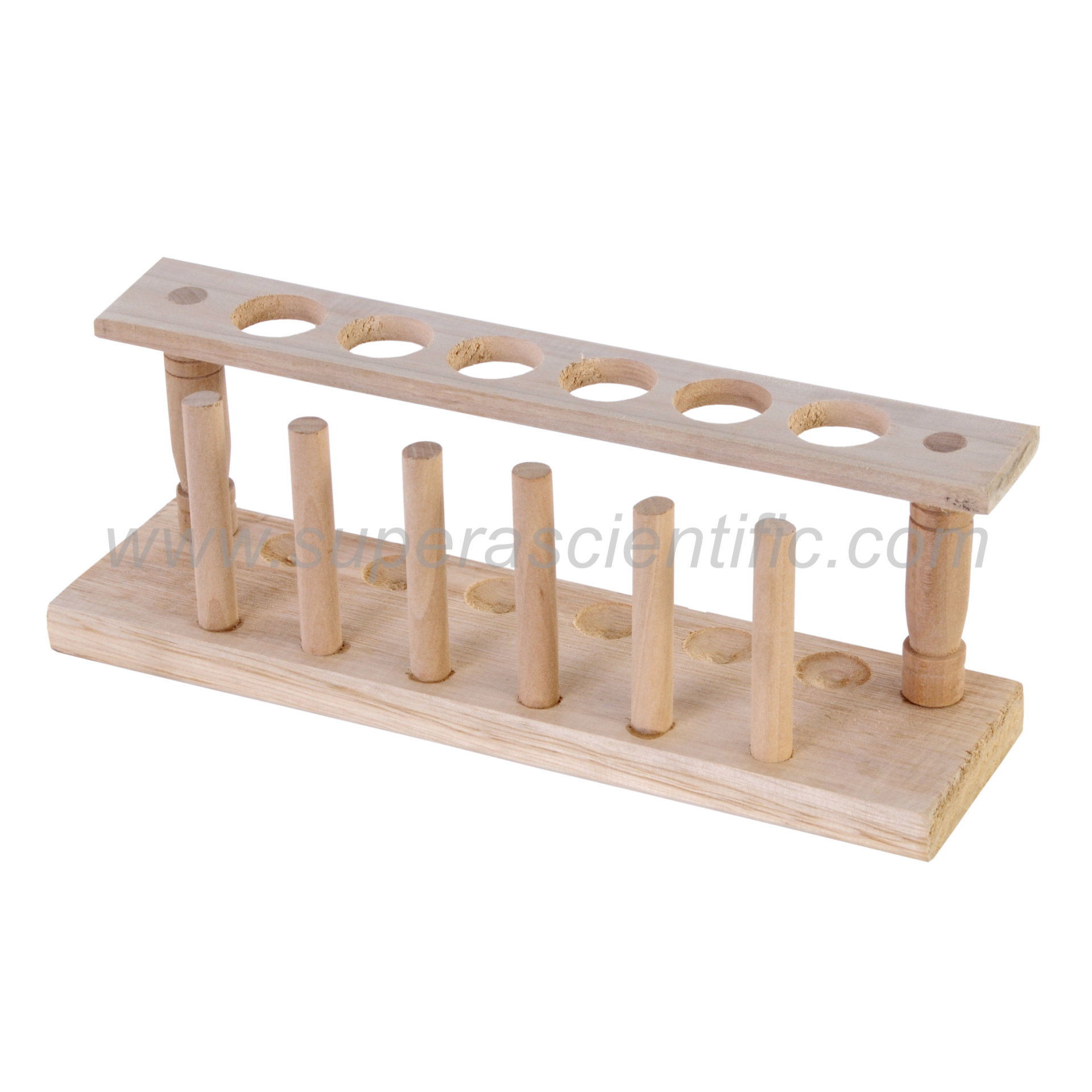 1406 Wooden Test Tube Rack, 6 Tubes, 1 Row 24mmD,