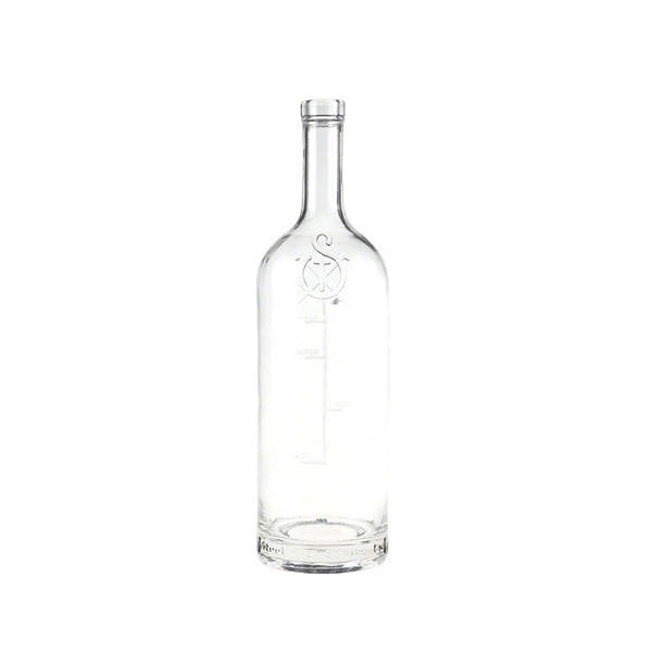 900g 1000ml Clear Round Glass Bottle Empty for Gin Vodka Whisky Tequila