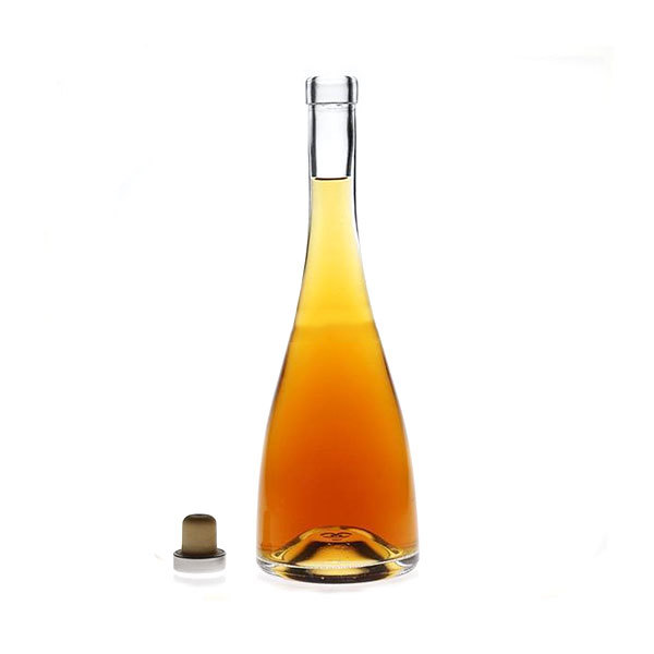 Customized high quality vodka brandy glass bottle with cork stopper