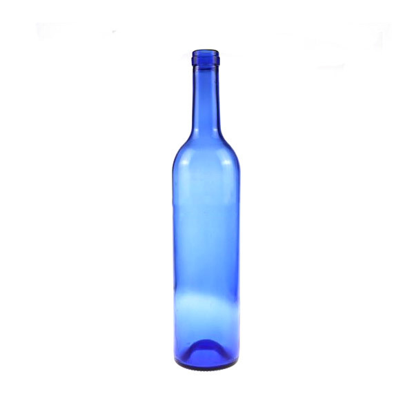 Nice blue natural color wine glass bottle