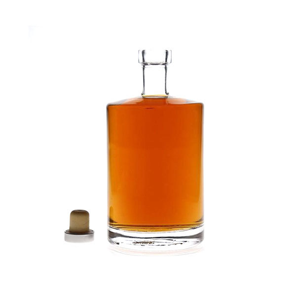 custom empty 700ml vodka alcohol spirits liquor whiskey alcoholic tequila round glass bottle with lid for manufacturers sale