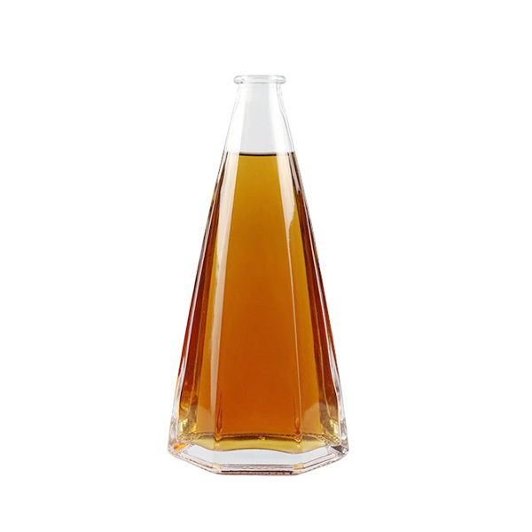 Special shape transparent color 500ml 580g spirits glass bottle