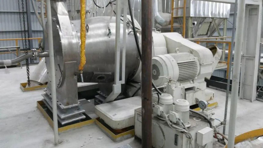 JBMACH  launchs its type LWM-NG centrifuge for α gypsum decantering at a operating temperature of 120°C