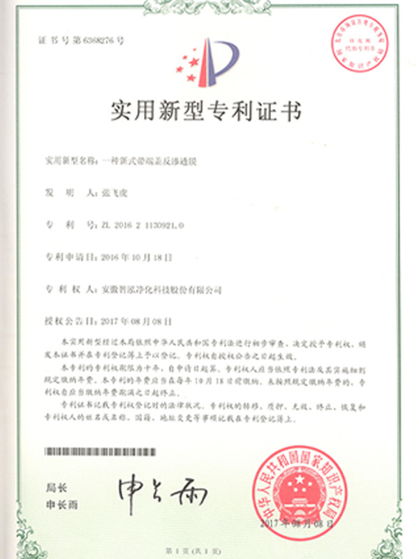 一种新式带端盖反渗透膜