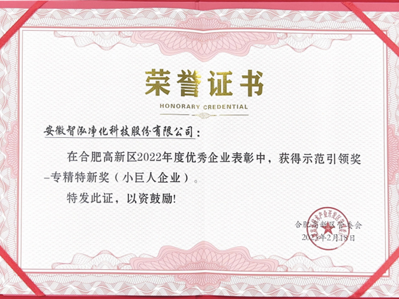 专精特新小巨人企业证书（国家）