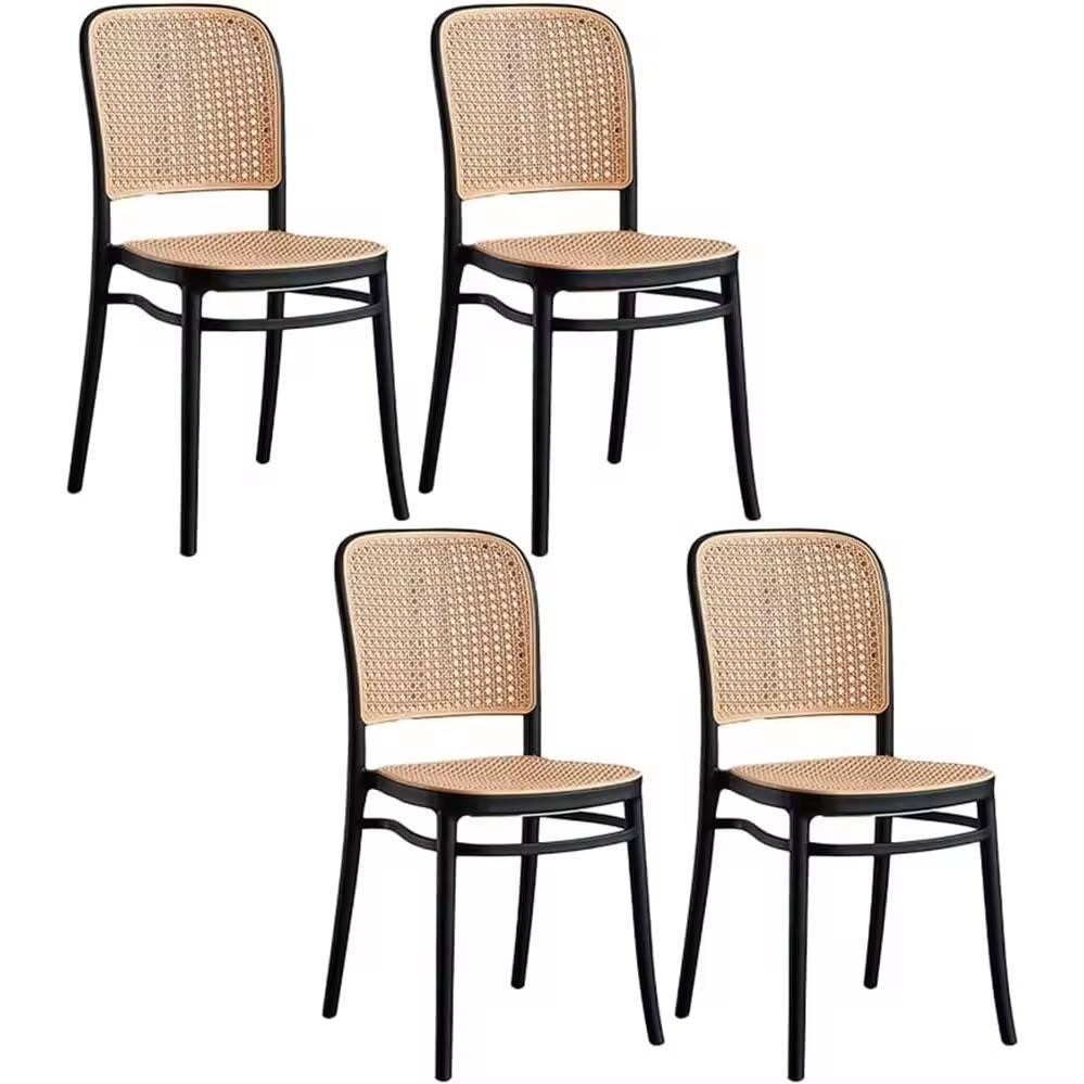 Simple Classic Design Outdoor Restaurant Cafe Bistro Chair Plastic Rattan PP Dining Room Chairs