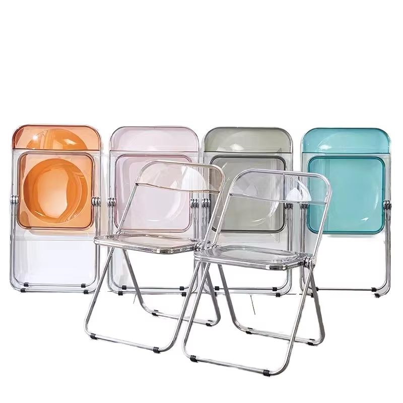 Modern Hot Sale Colorful Foldable Transparent Simple Design Garden Outdoor Folding Clear Plastic Chair for Event