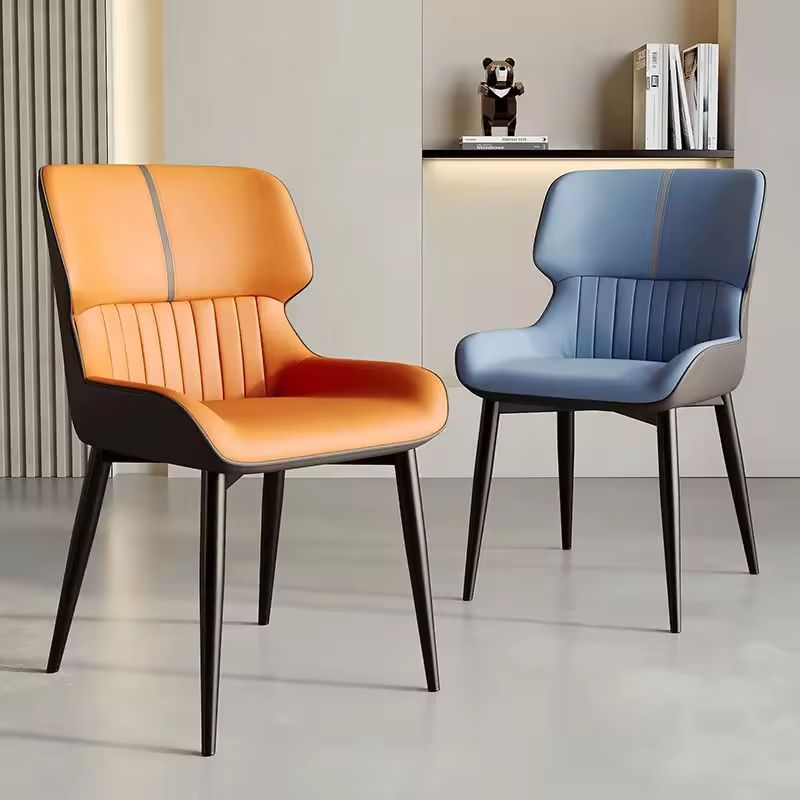 High Quality Soft Bag Simple Stool Hotel Modern Design Luxury Leather Dining Chair Backrest Home Upholstered Dining Chair