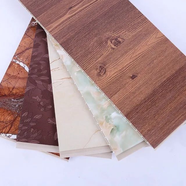 Home Decoration Customized Thick Fireproof Wooden Design PVC Ceiling Wall Panel