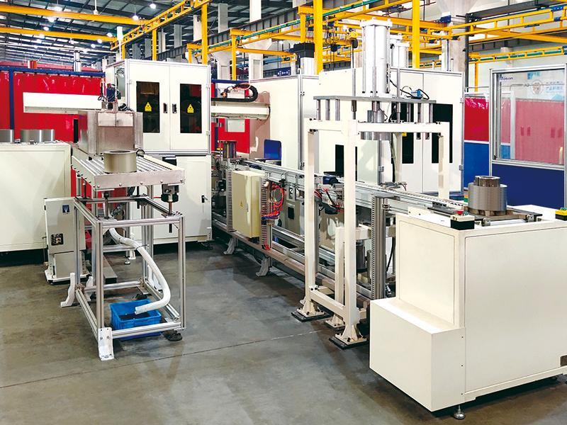 Automatic welding line for stator assembly Automatic welding line for stator assembly