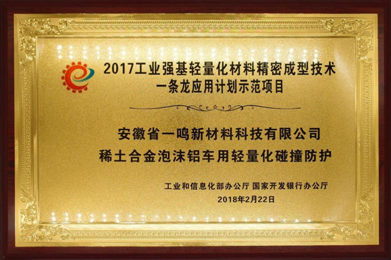 輕量化成型技術一條龍應用示范企業