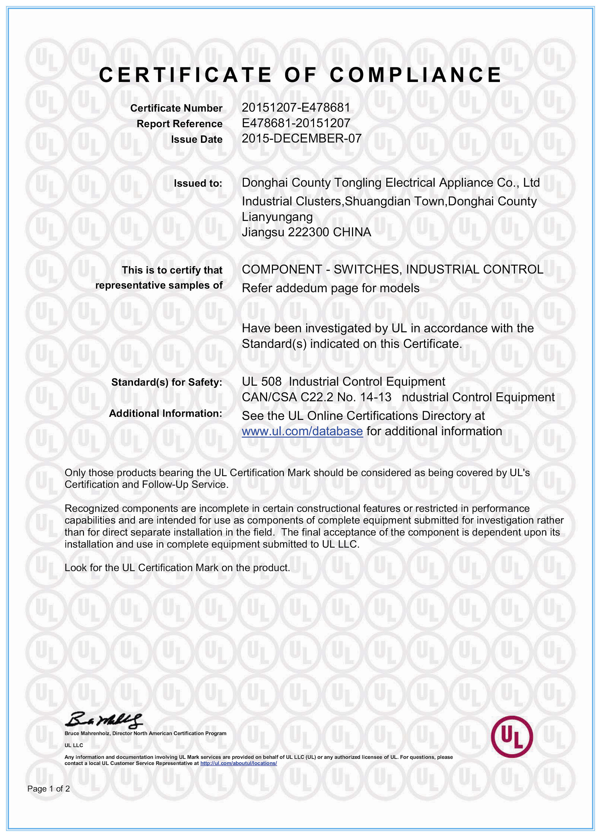 UL certification