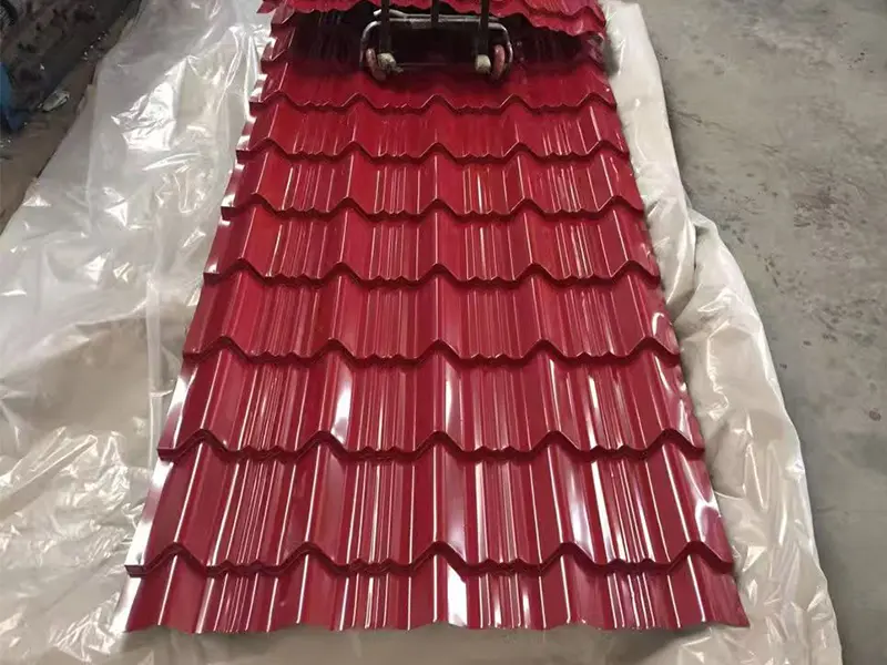 Color corrugated tile