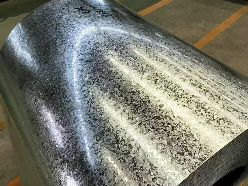 Large zinc flower galvanized coil