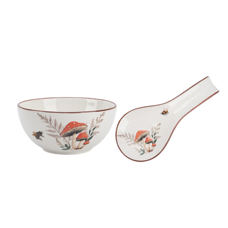 Ceramic Mushroom Salad Bowl
