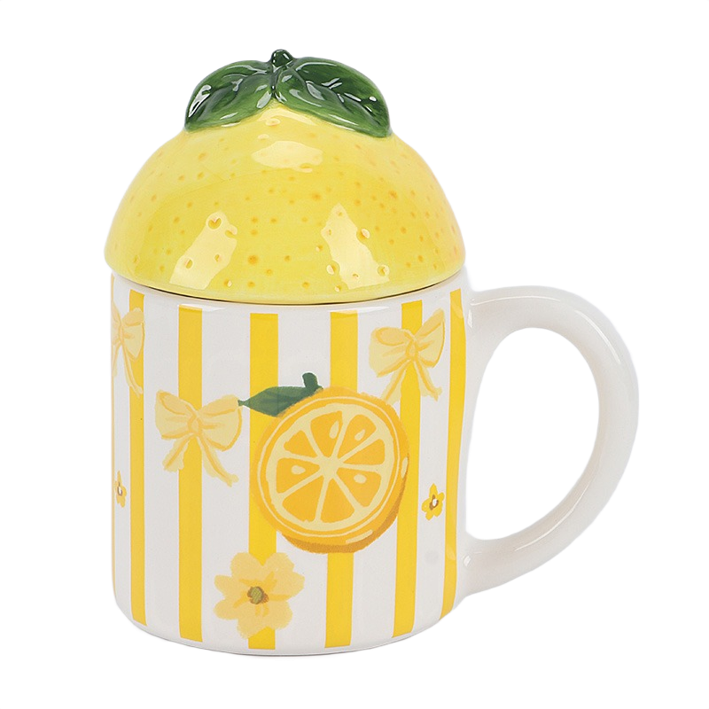 Ceramic Lemon Mug with lid