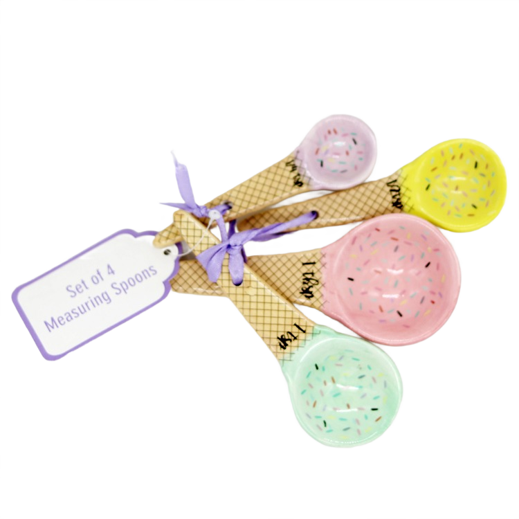 Ceramic ice cream  Measuring Spoon set